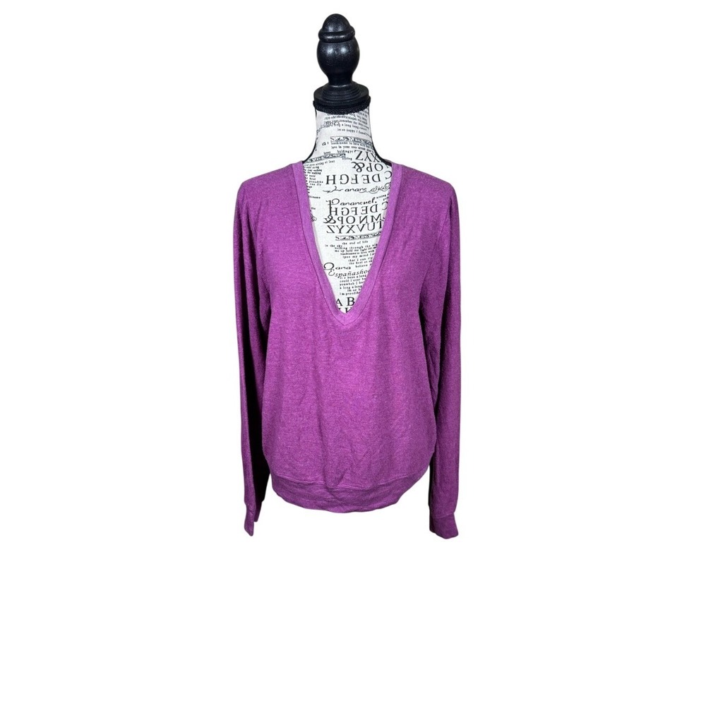 Wildfox Plum V-Neck Sweater